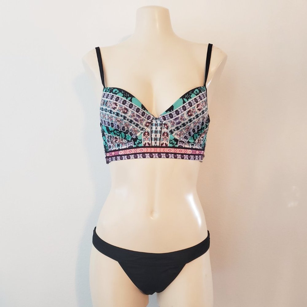 Nanette Lepore Kimono Patchwork Top & black bottom